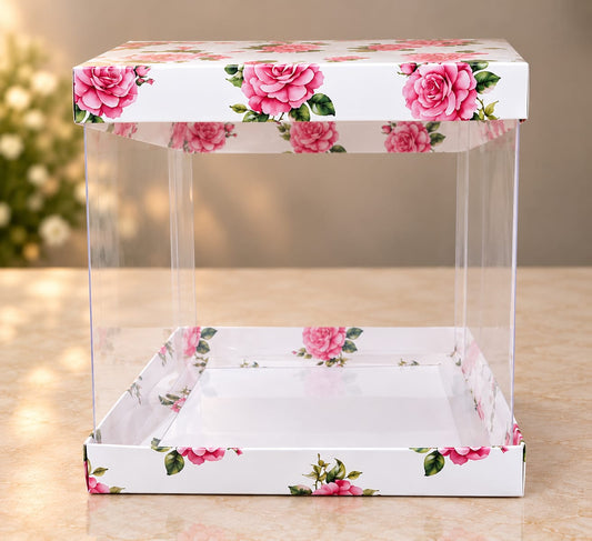 Pull Me Up Floral Cake Box Size- 10*10*10 Inch