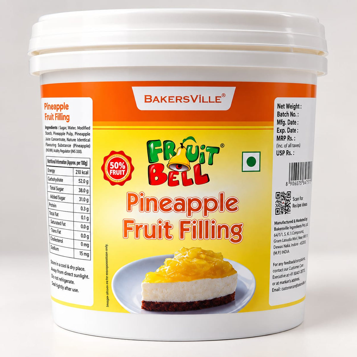 Bakersville Fruit Bell Pineapple Fruit Filling - 1kg