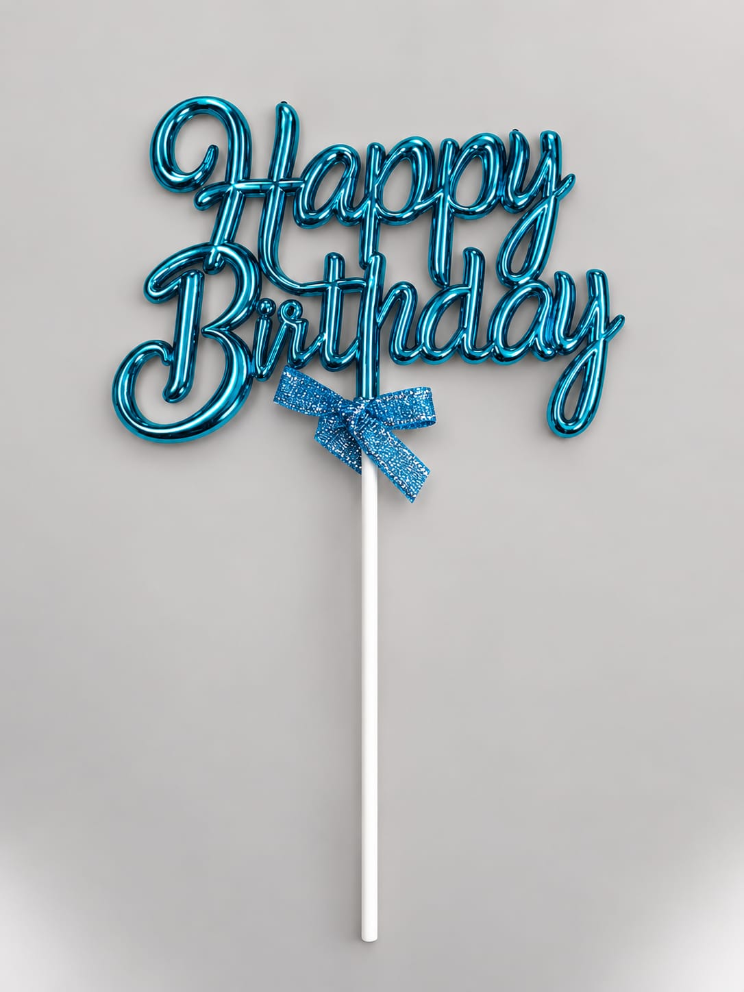 Premium Blue Happy Birthday Cake Topper