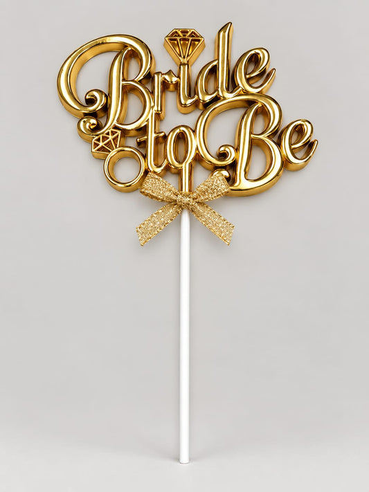 Premium Golden Bride To Be Cake Topper