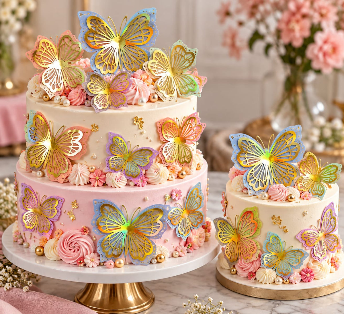 3D Colourfull Butterfly pack of 12 (Golden)
