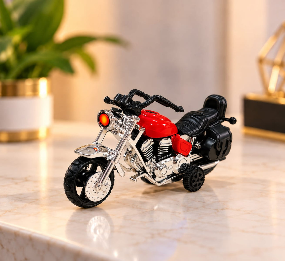 Premium Miniature Red Motorcycle Toy