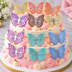 3D Colourfull Butterfly pack of 12 (Silver)