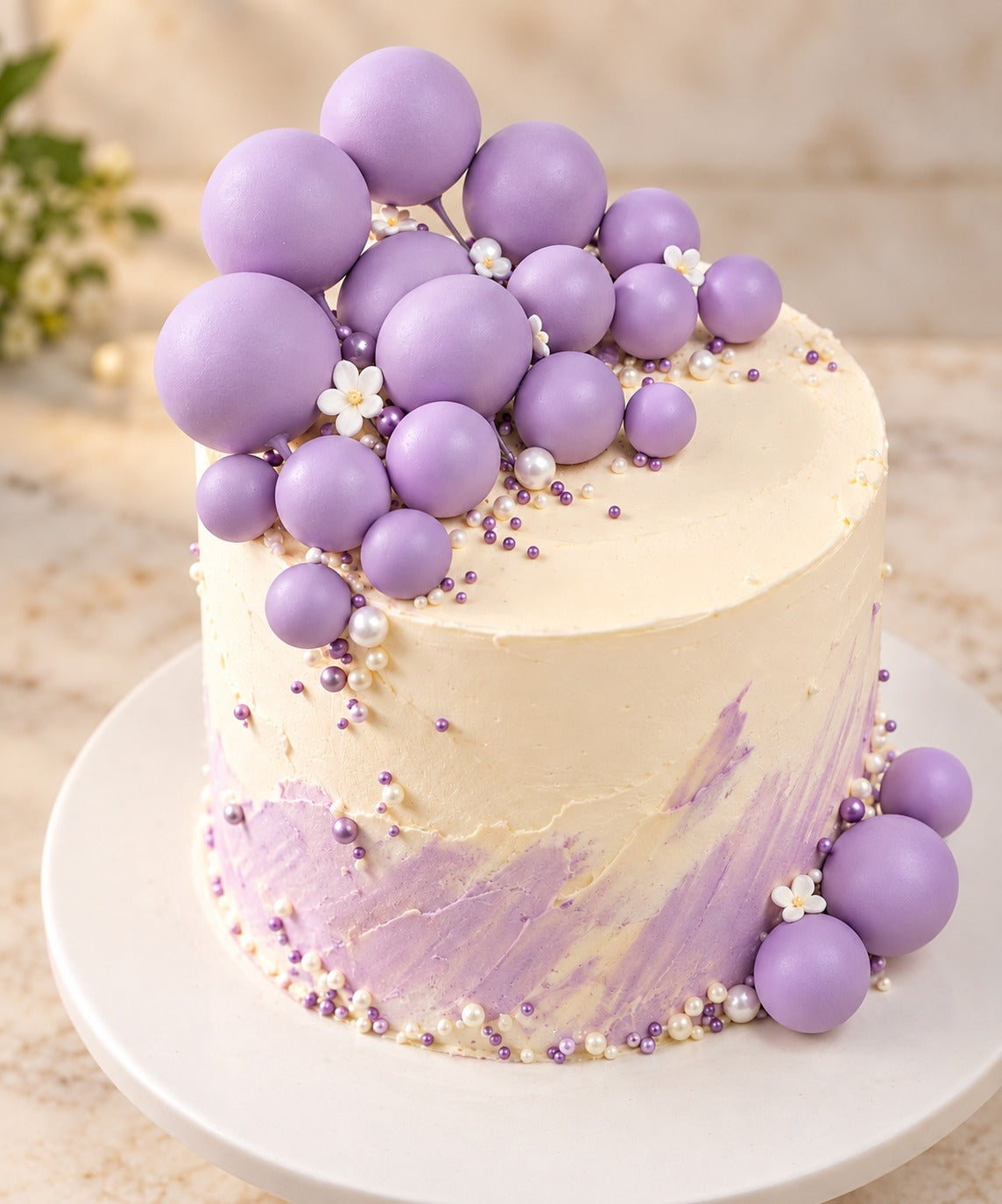 Mix Size Faux Balls Purple colour pack of 20