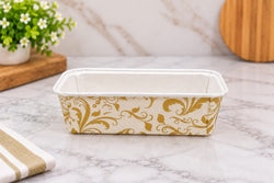 Floral Design Rectangular Paper Loaf Baking Mould Tray Pack of 20