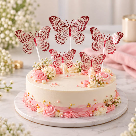 3D Red Butterfly For Cake Decoration