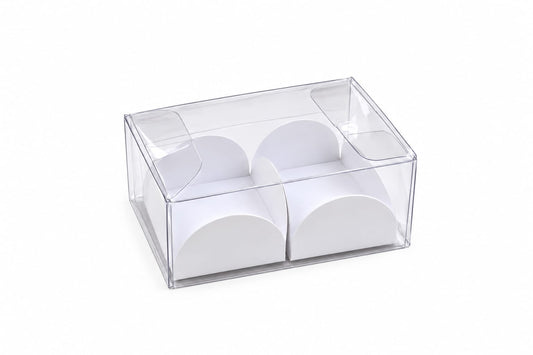 Transparent 2 Cavity Small Box size- 3*2*2 Inch Pack Of 10