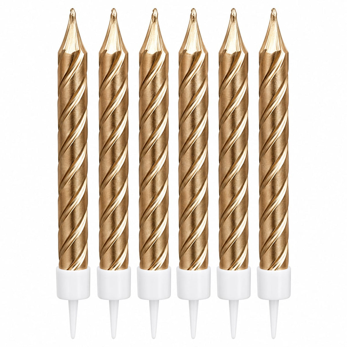 Copper Metallic Spiral Candles Set Pack Of 6