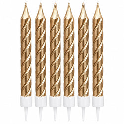 Copper Metallic Spiral Candles Set Pack Of 6