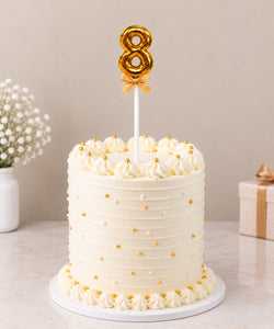 Premium 8 Number Topper With Bow Size 21cm