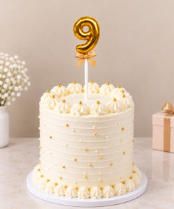 Premium 9 Number Topper With Bow Size 21cm
