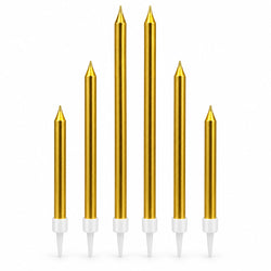 Golden Multi-Size Metallic Candles Pack of 6