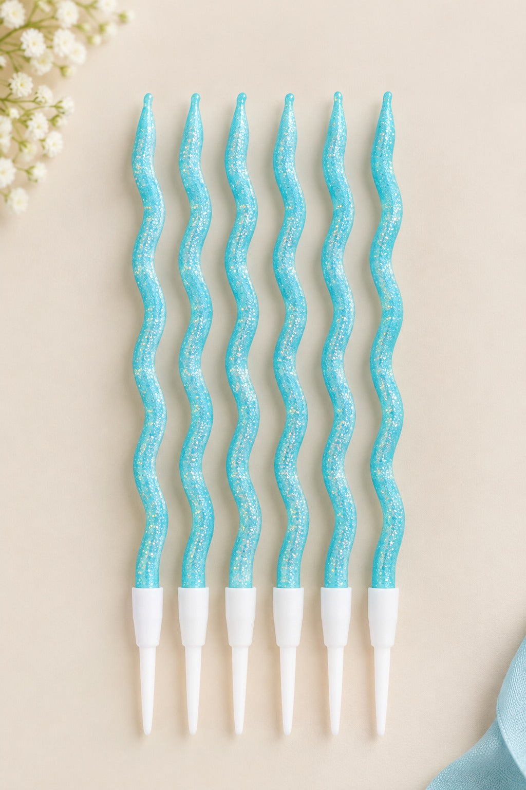 sky Glitter twisty Candle Pack of 6