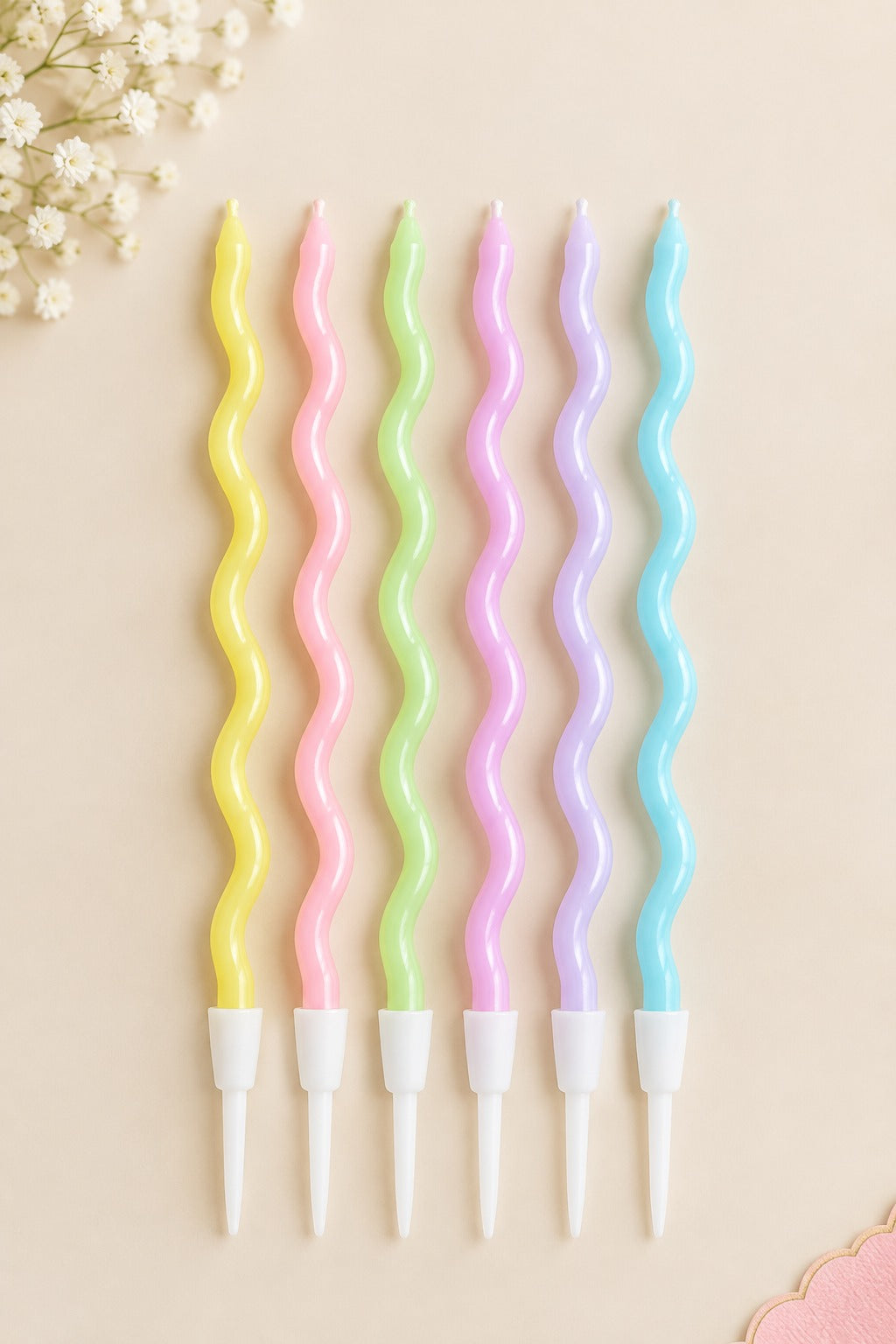 Rainbow twisty Candle Pack of 6