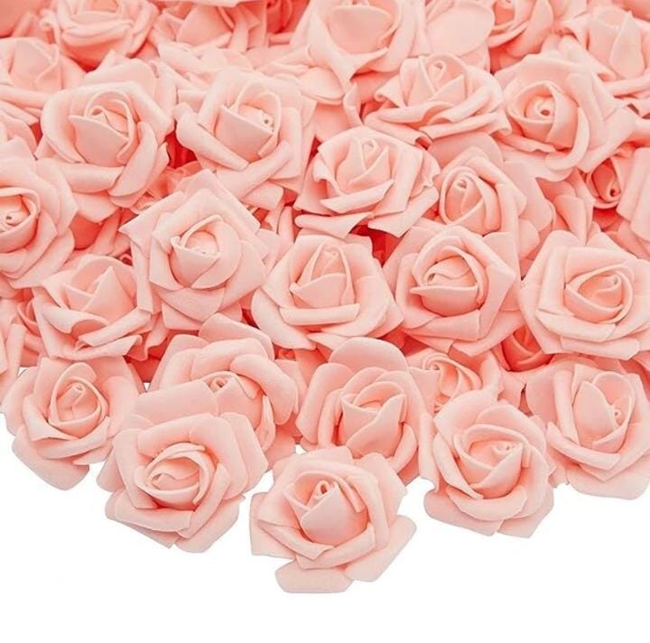 Peach Rose Foam Flower For Cake Decoration Pack of 100