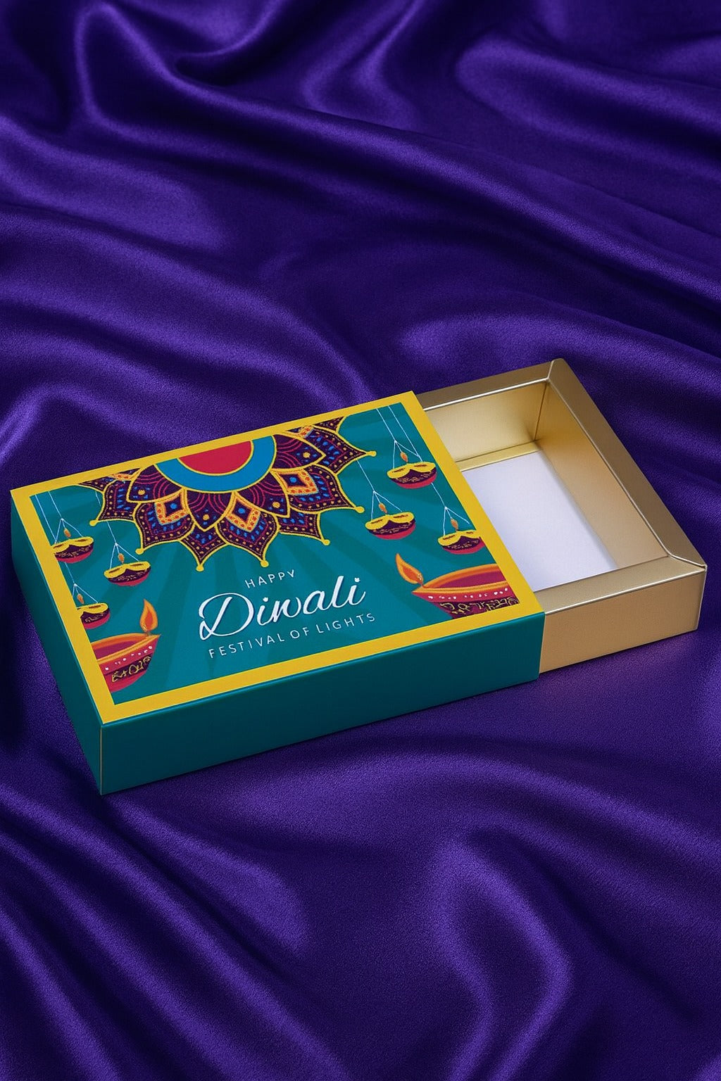 6 Cavity Slider Diwali Box For Chocolate and Brownie Size 6x4x1.5 Inch