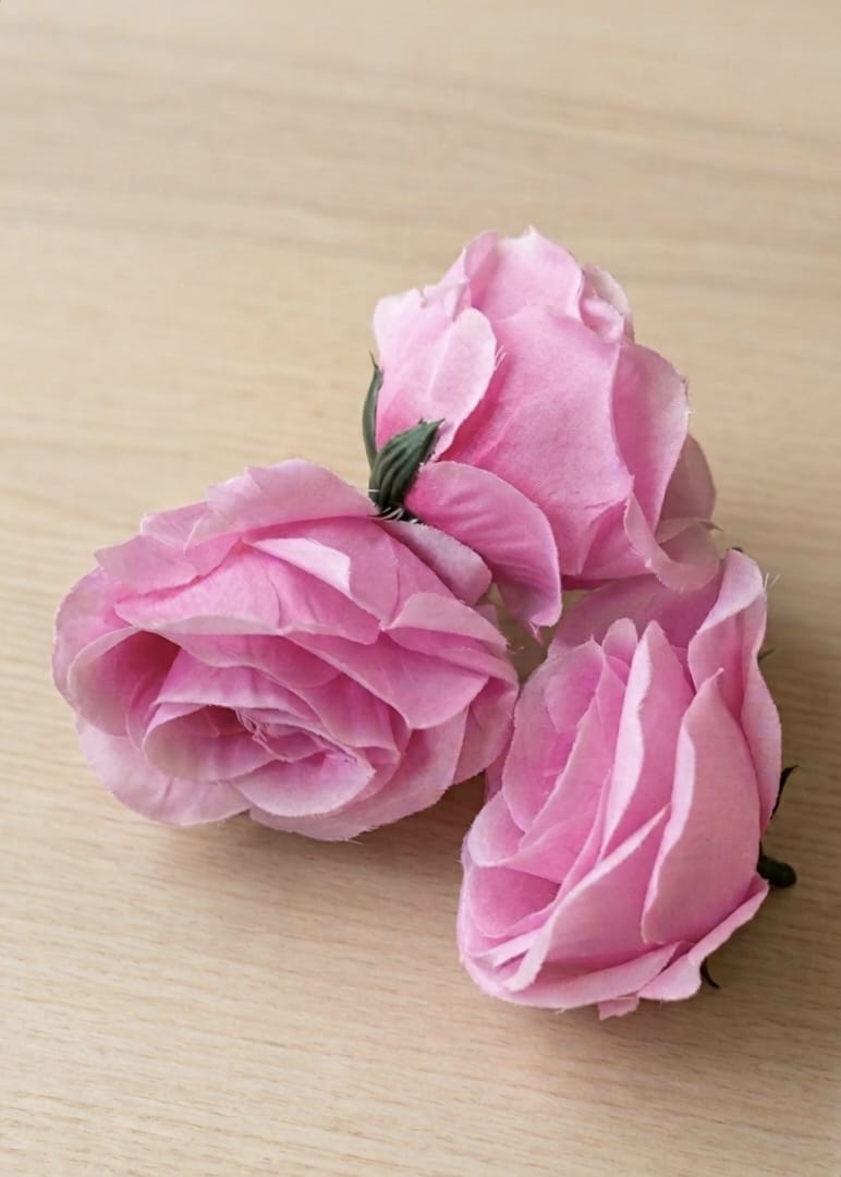 Artificial Big Rose Pink Flower (pack of 3)