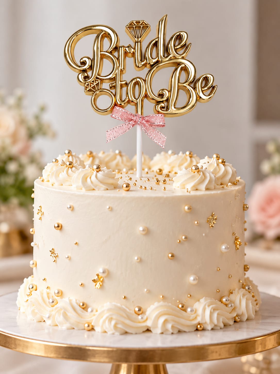Premium Rose Gold Bride To Be Cake Topper