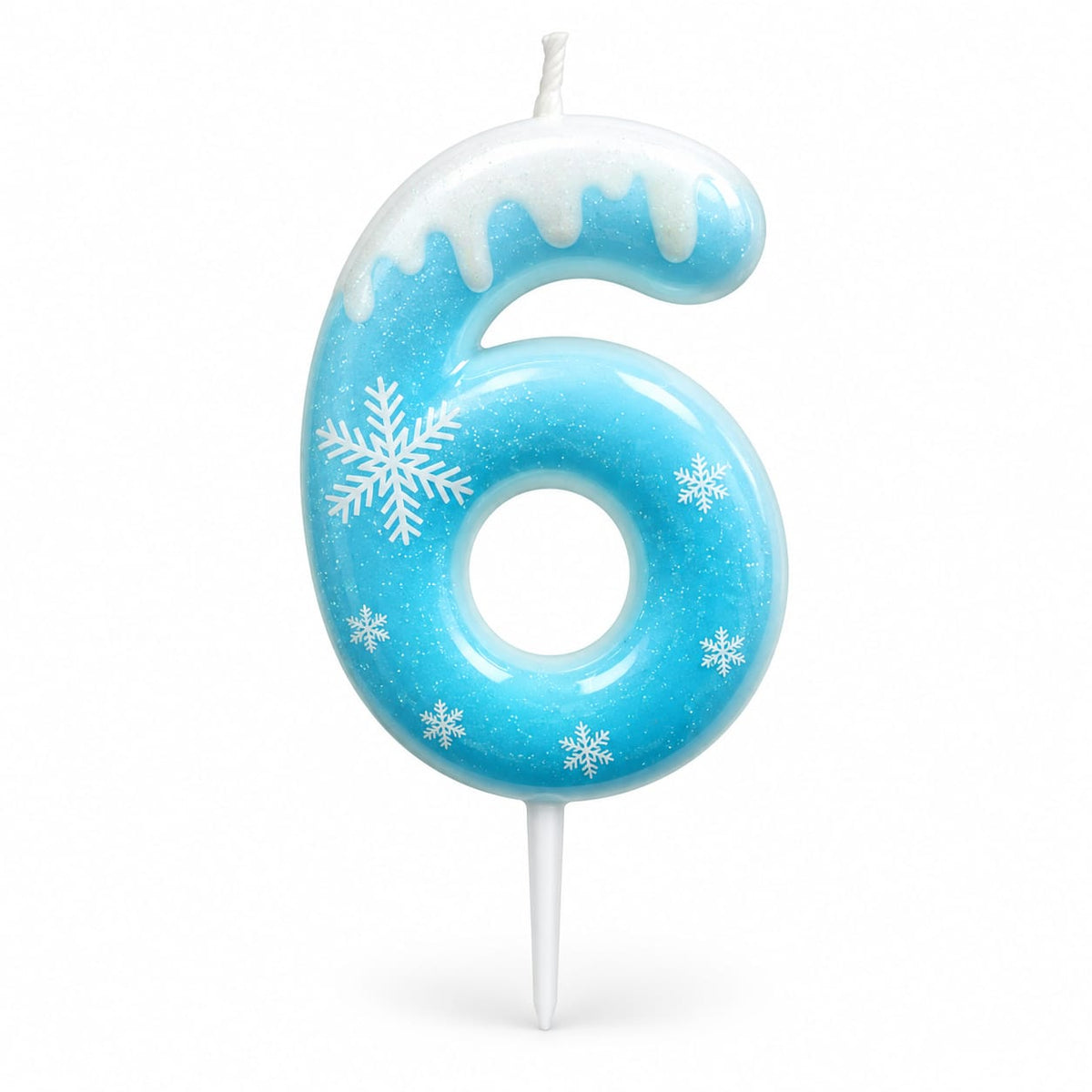 6 Number Blue Frozen Theme Candle for Cake Decoration