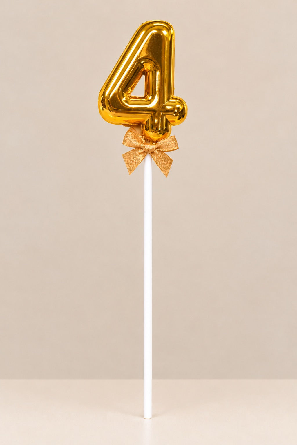Premium 4 Number Topper With Bow Size 21cm