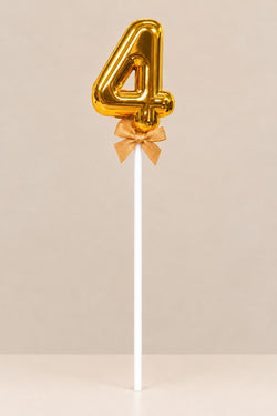 Premium 4 Number Topper With Bow Size 21cm