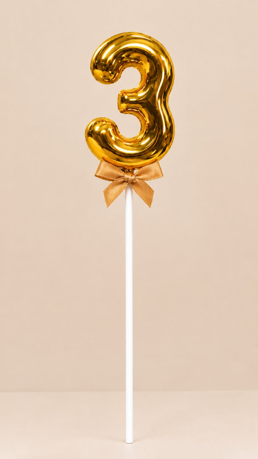 Premium 3 Number Topper With Bow Size 21cm