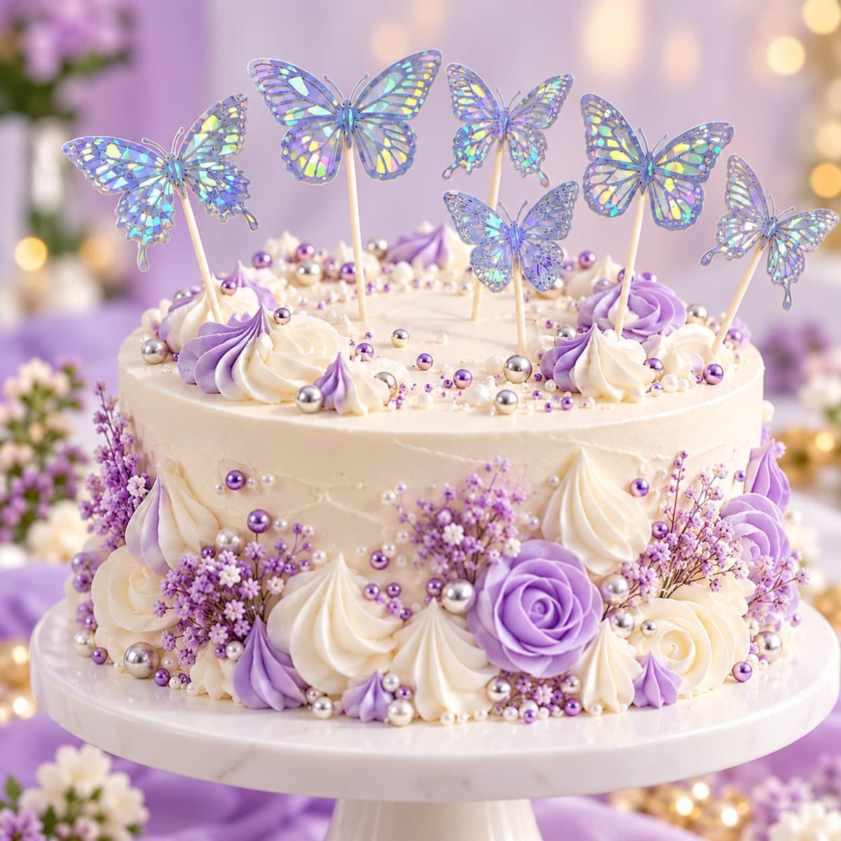 Colourfull Butterfly Cake Topper Set Pack Of 6