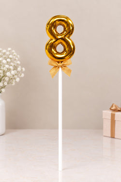 Premium 8 Number Topper With Bow Size 21cm