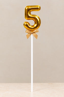 Premium 5 Number Topper With Bow Size 21cm