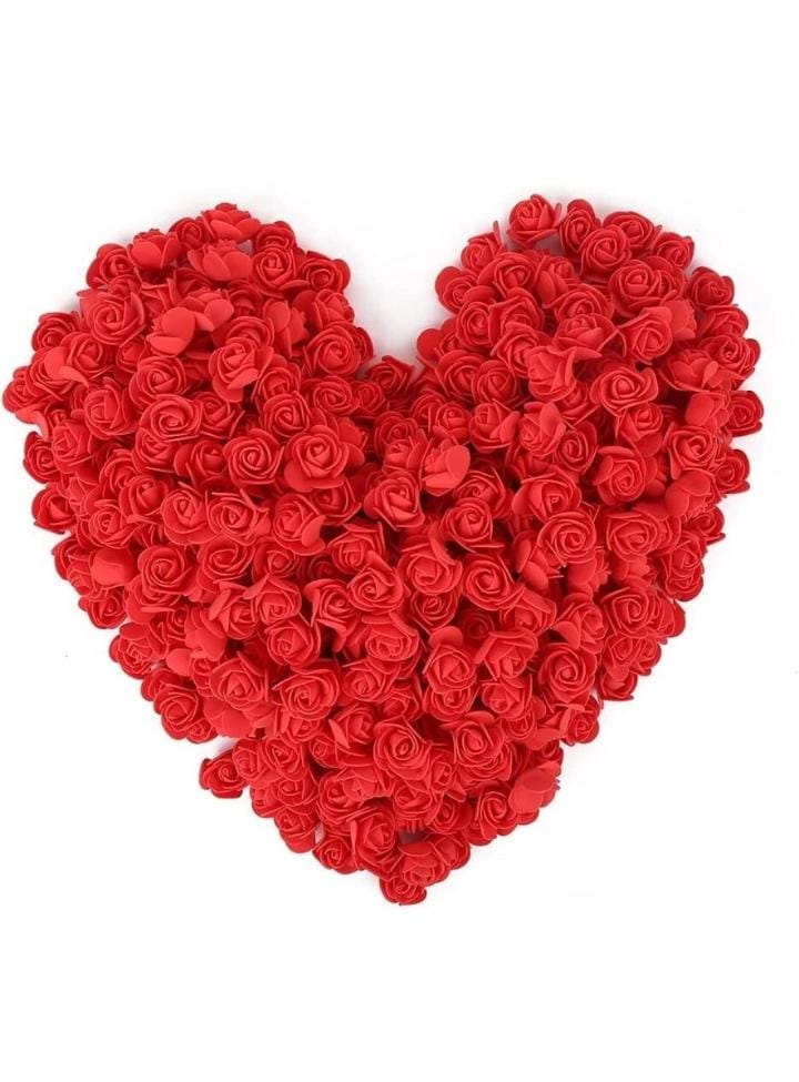 Red Rose Foam Flower For Cake Decoration Pack of 100