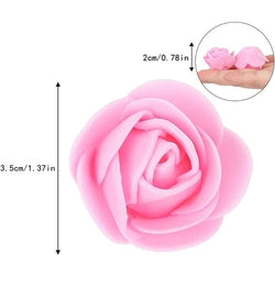 Pink Rose Foam Flower For Cake Decoration Pack of 100