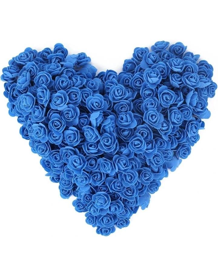 Navy Blue Rose Foam Flower For Cake Decoration Pack of 100