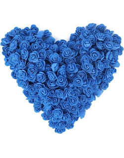 Navy Blue Rose Foam Flower For Cake Decoration Pack of 100