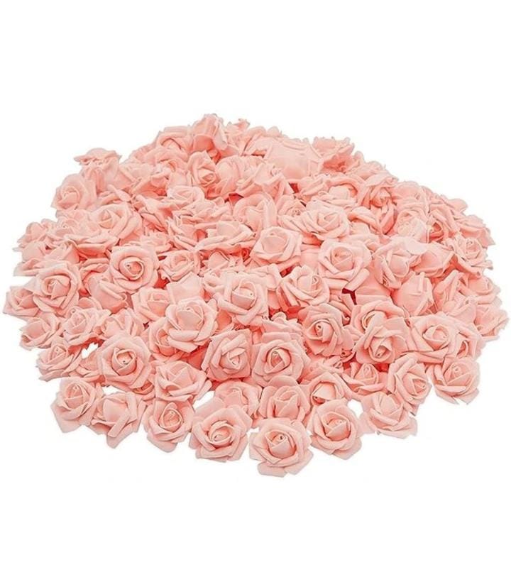 Peach Rose Foam Flower For Cake Decoration Pack of 100