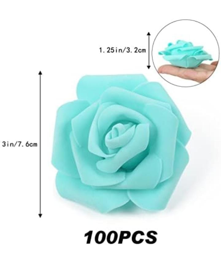 Torques Rose Foam Flower For Cake Decoration Pack of 100