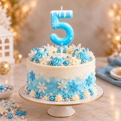 5 Number Blue Frozen Theme Candle for Cake Decoration