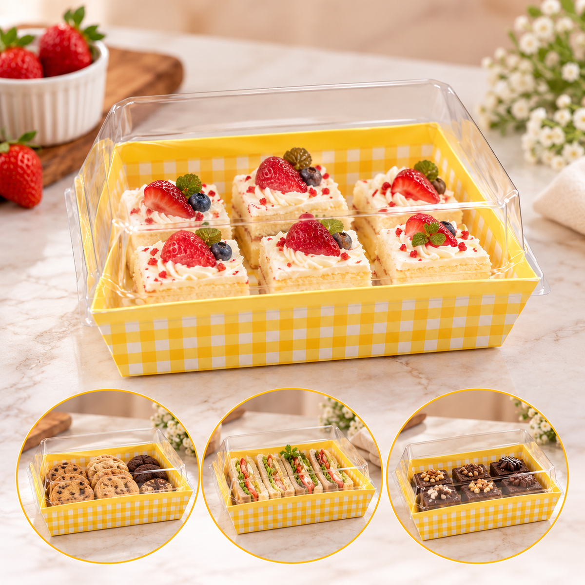 Yellow Loaf mould with lid bake Size-4.9x4.5x1.5 inch pack of 10