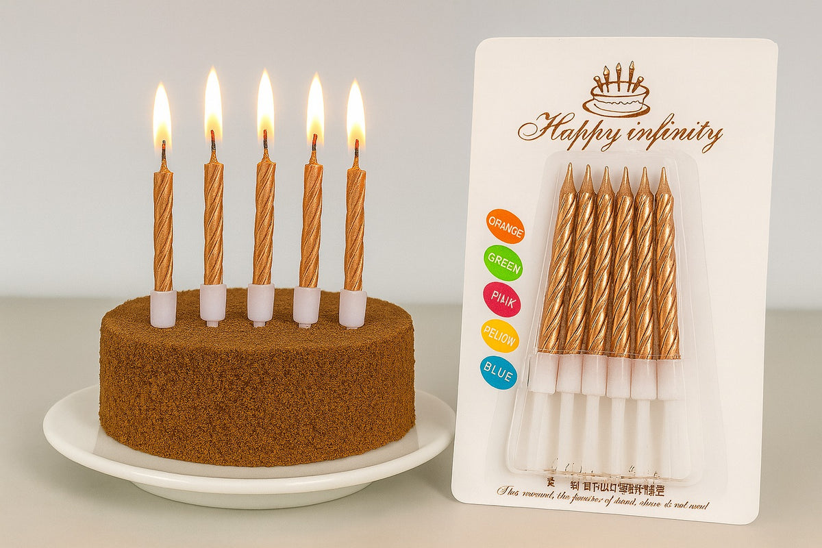 Small Copper Spiral Birthday Candle Pack Of 10