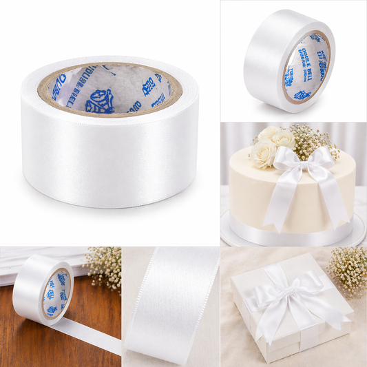 white ribbon (lenght approx 6.5 m breadht 2.2 cm)