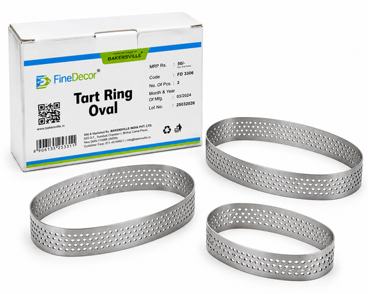 Finedecor Tart Ring Oval 3 pcs Set (size 3.7x2.5; 3x1.7; 2.5x1) (FD 3308)