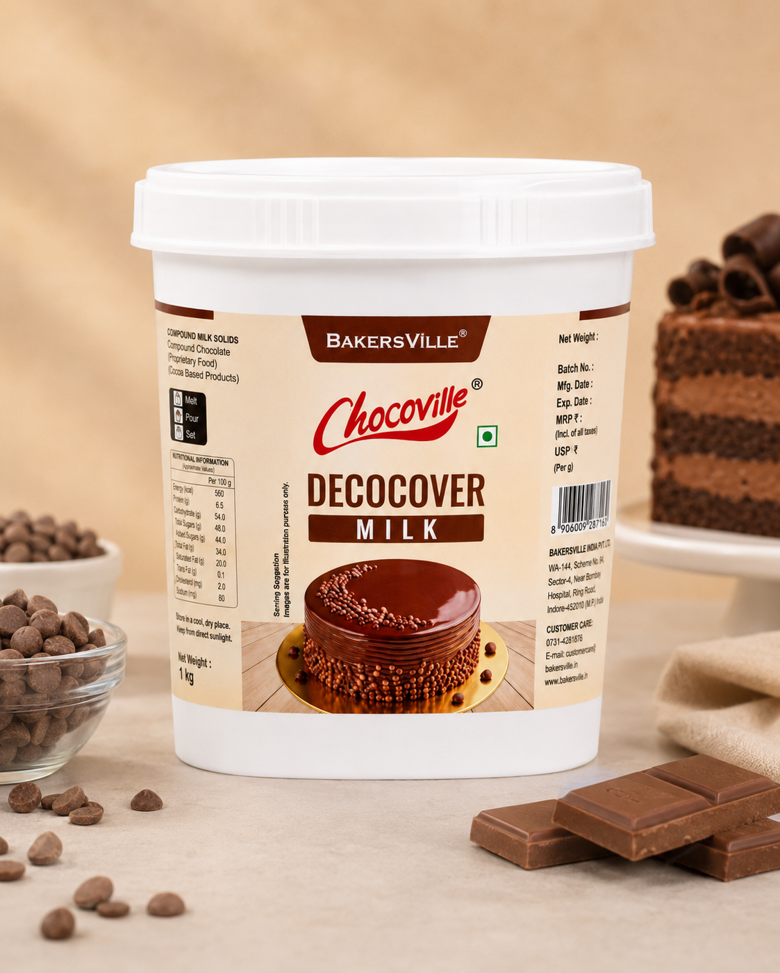 Bakersville Chocoville Decocover Milk Filling 1kg