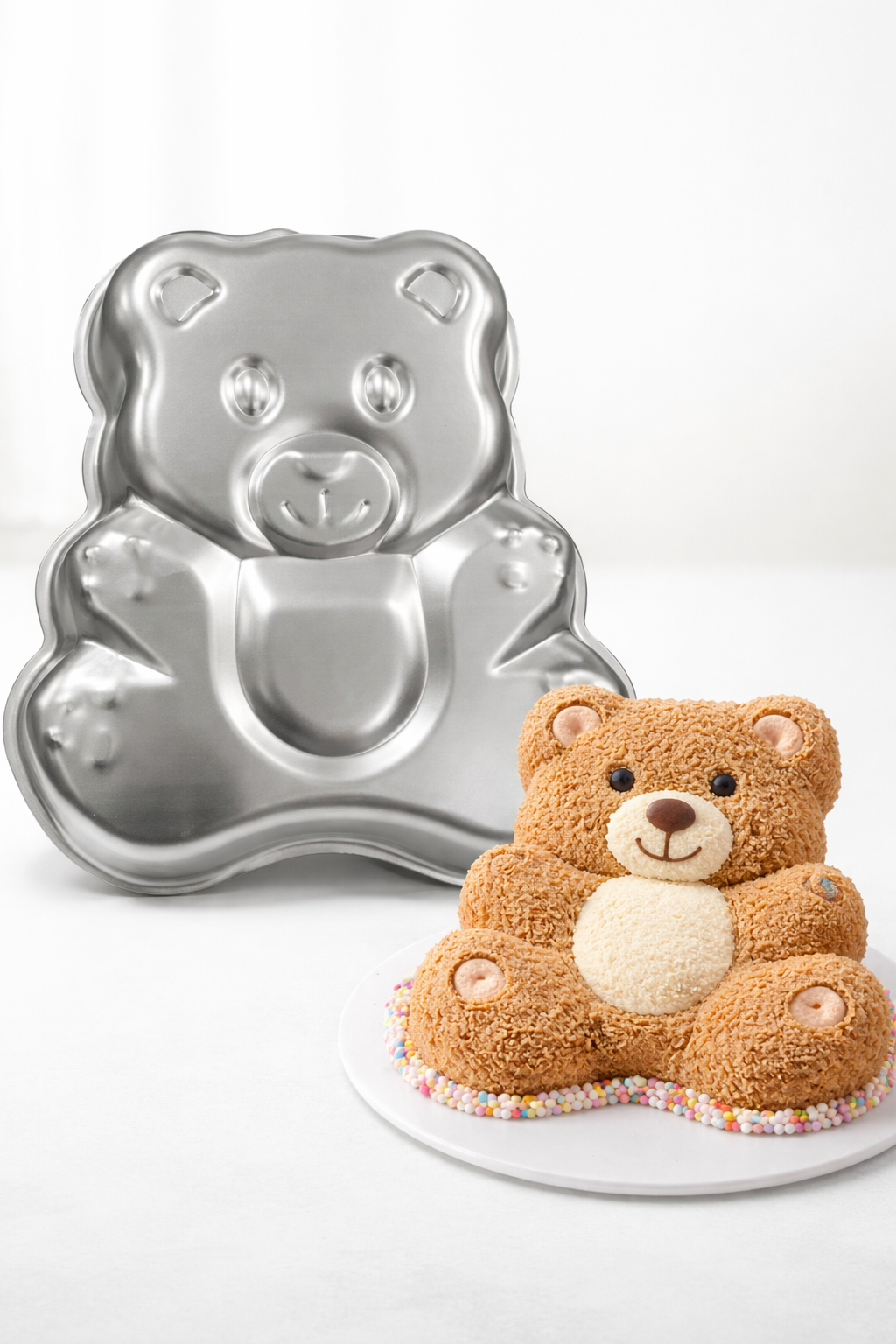 Teddy Bear Shape 3D  cake  tin  Size - 9.4x10x2 inch