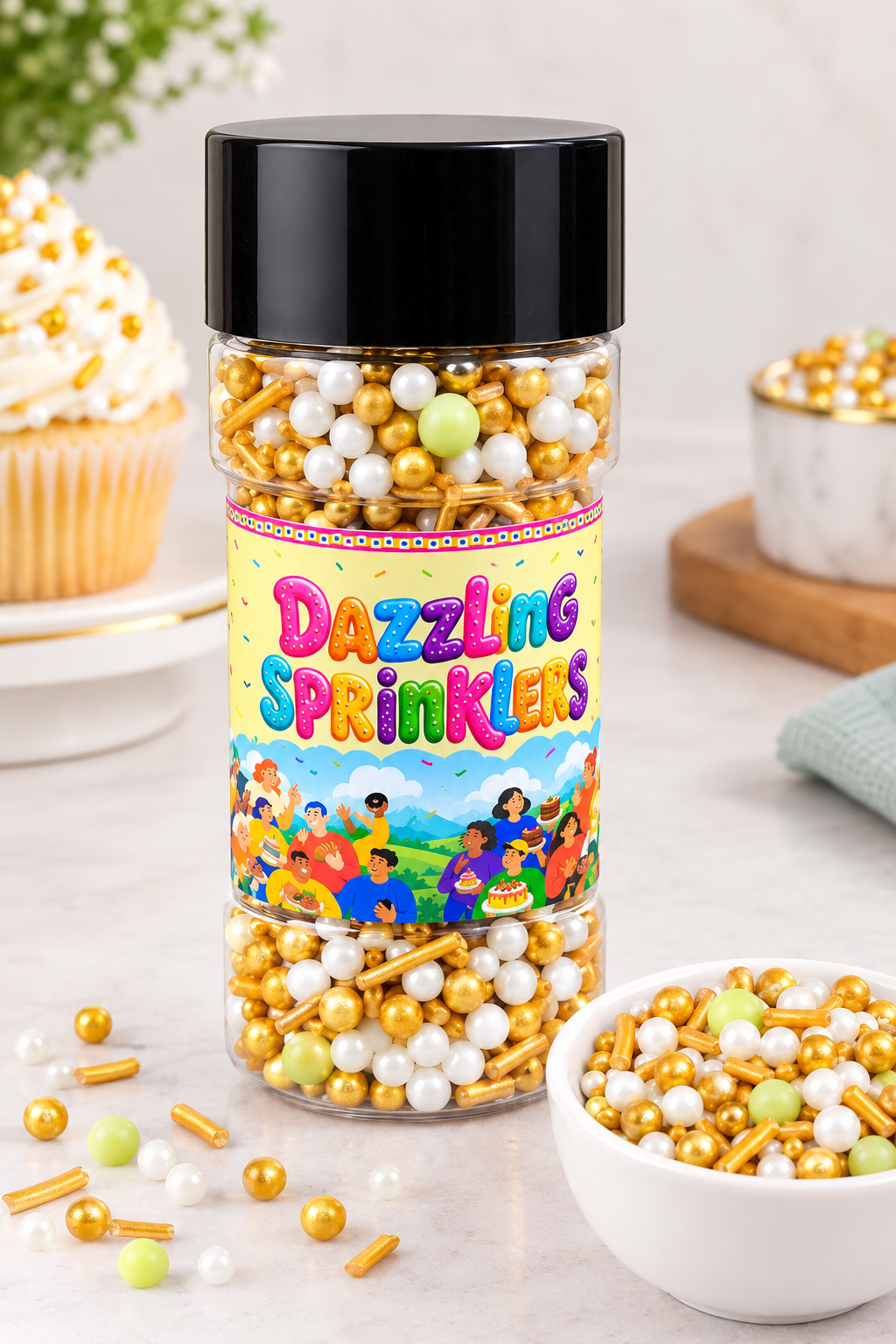 Pankraft Gold & White Mix Pearl Dazzling Sprinklers 100gm