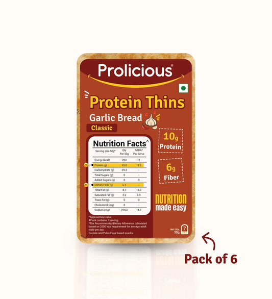 Prolicious Protein Thins Garlic Bread Khakhra 50gm