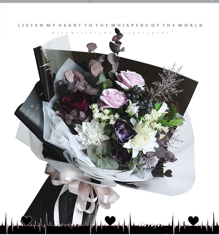 Flower Wrapping Black Paper Pack of 5 Size-22x21.5 inch