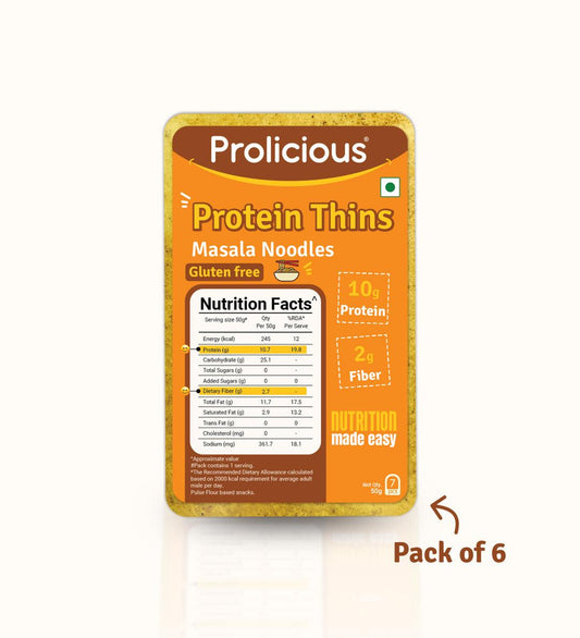 Prolicious Protein Thins Masala Noodle Khakhra 50gm