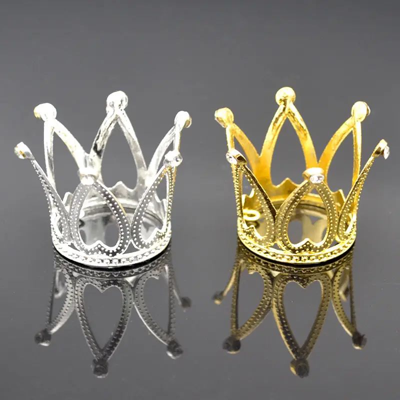 Silver and Gold Crown Cake Topper (Set Of 2)