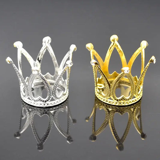 Silver and Gold Crown Cake Topper (Set Of 2)