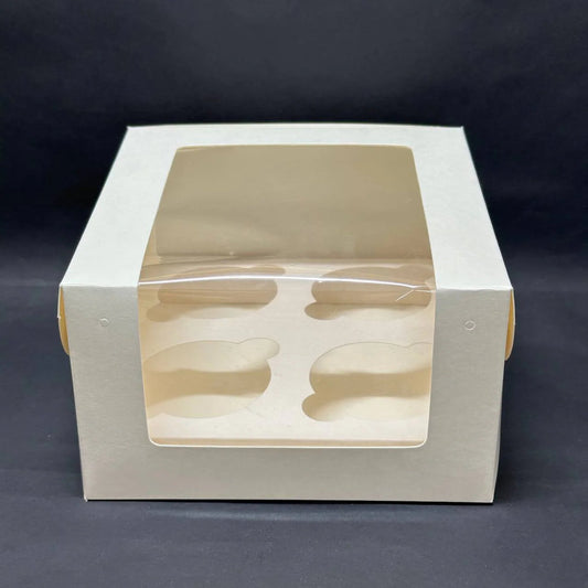 4 Cavity Cupcake Box Size -6x4 inch