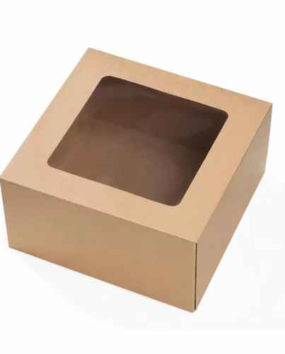 Kraft Window Cake Box Size 8x8x4